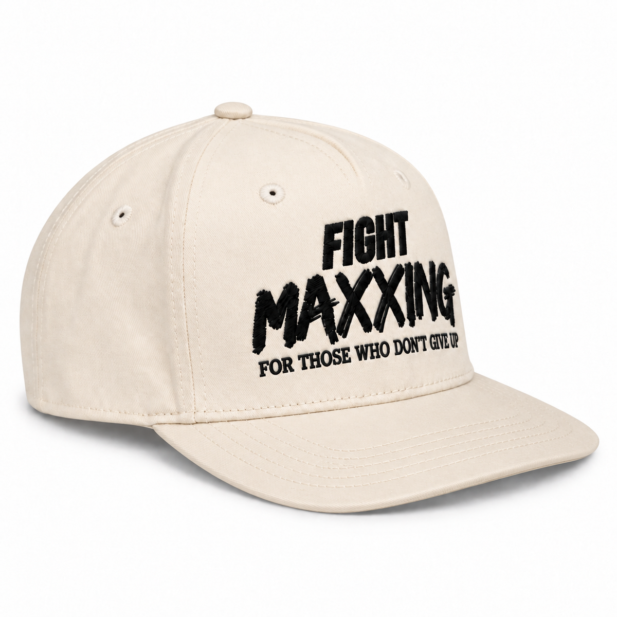 Fight Maxxing 5-Panel Snapback — Bone