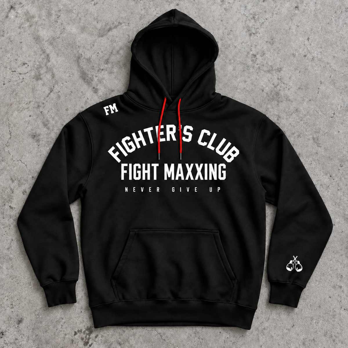 Fight Maxxing Fighters Club Hoodie — Black