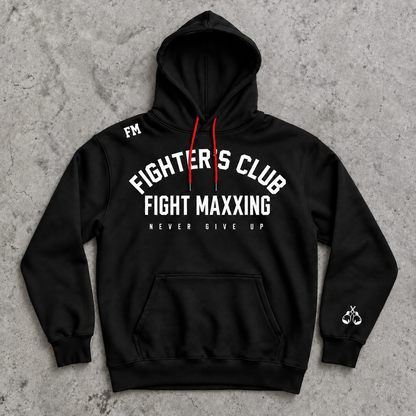 Fight Maxxing Fighters Club Hoodie — Black