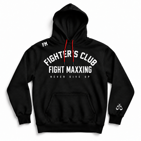 Fight Maxxing Fighters Club Hoodie — Black