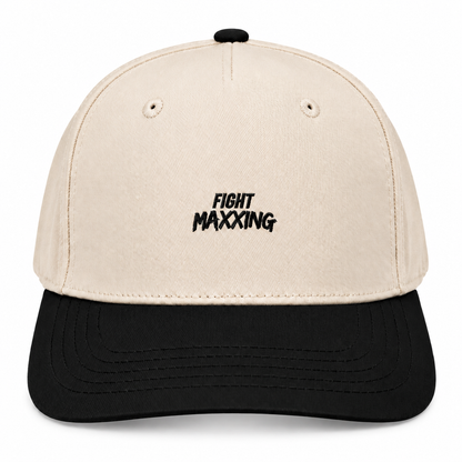 Fight Maxxing 5-Panel Snapback — Cream Black
