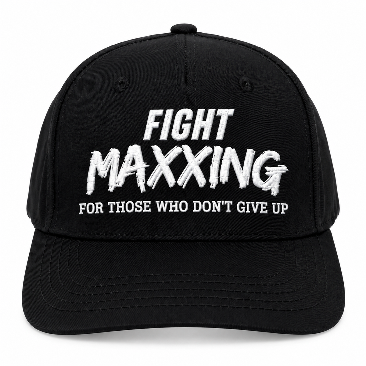 Fight Maxxing 5-Panel Snapback — Black