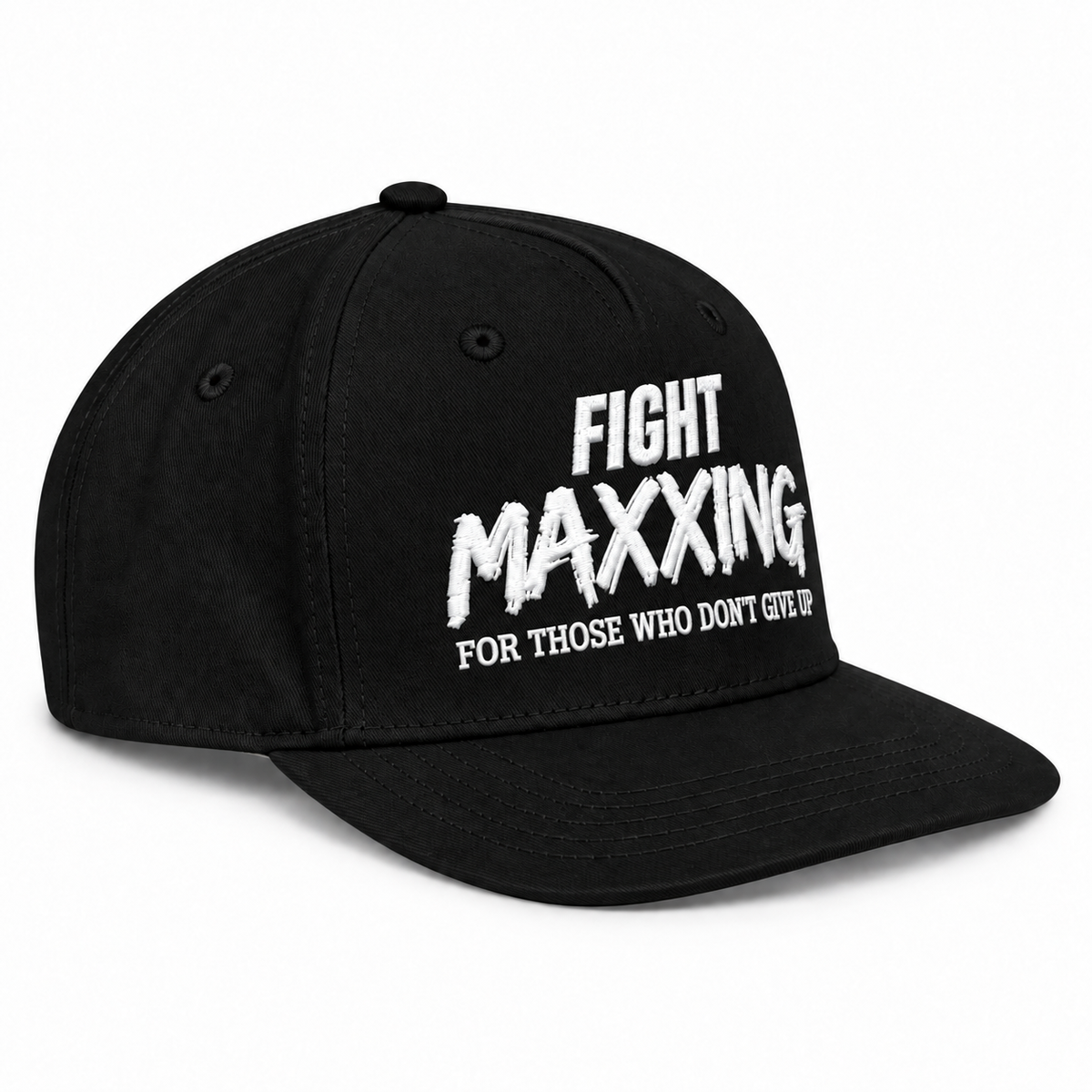 Fight Maxxing 5-Panel Snapback — Black