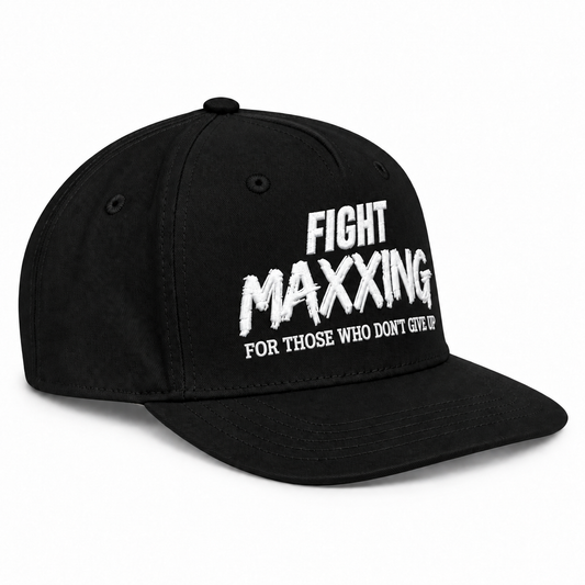 Fight Maxxing 5-Panel Snapback — Black