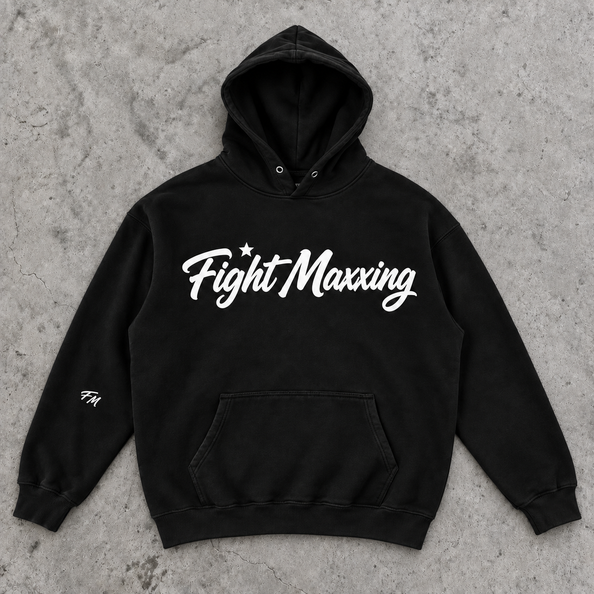 Fight Maxxing Script Hoodie — Black