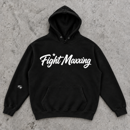 Fight Maxxing Script Hoodie — Black