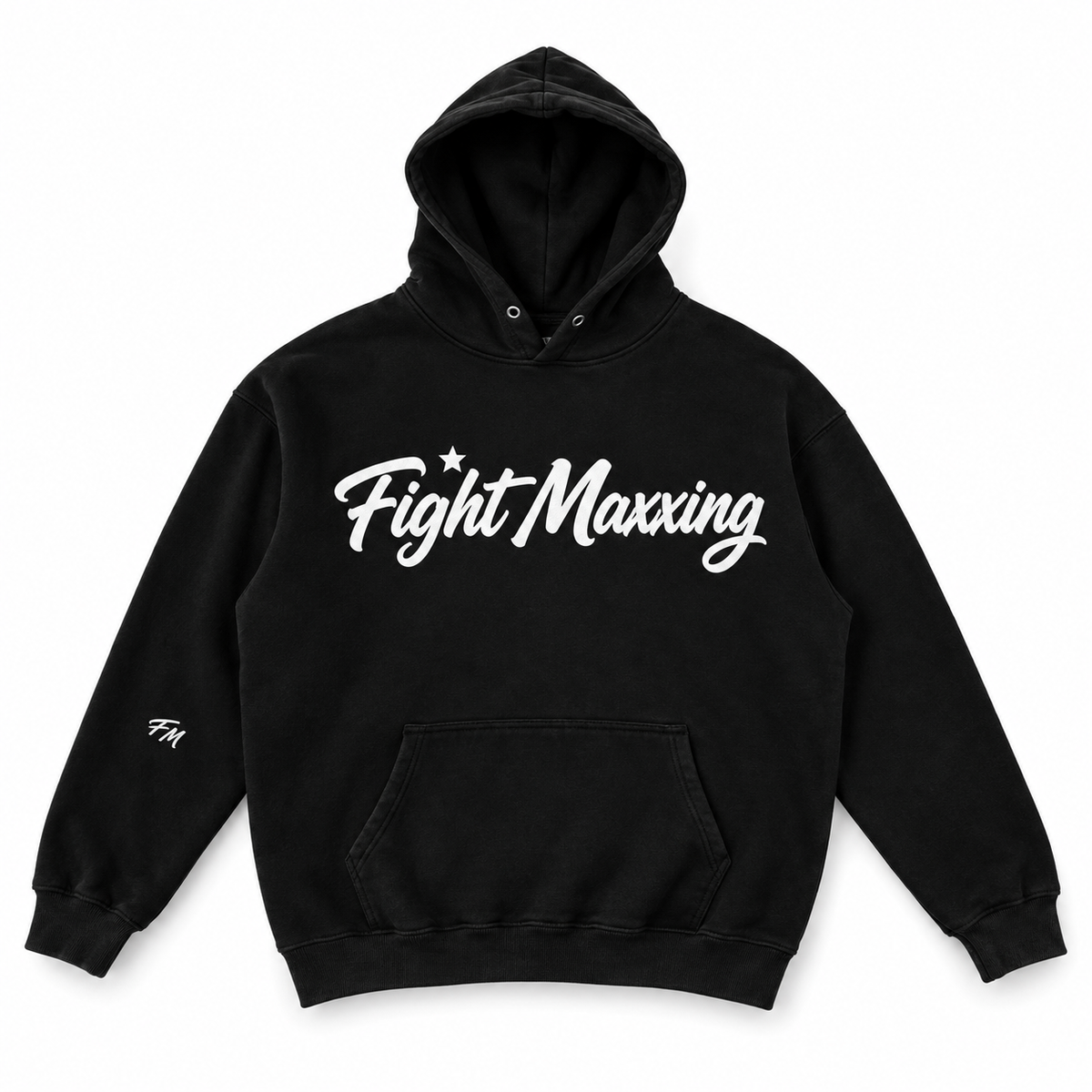 Fight Maxxing Script Hoodie — Black