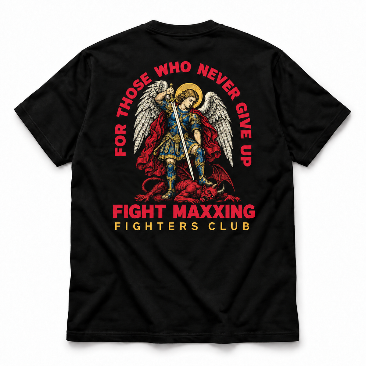 Fight Maxxing Archangel Michael Tee — Black