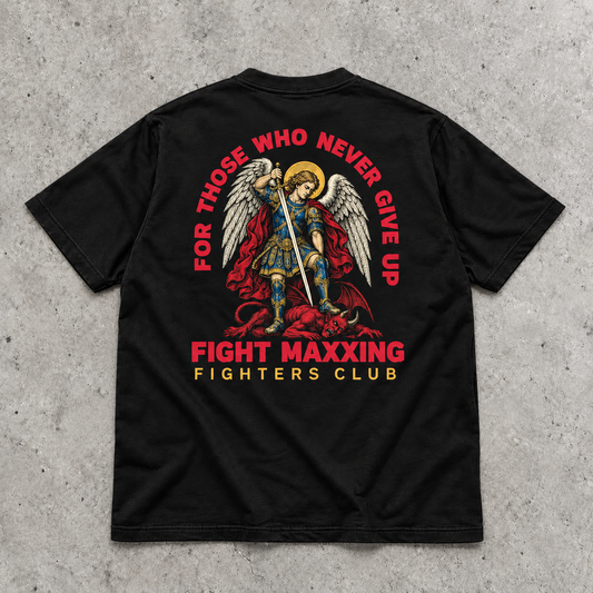 Fight Maxxing Archangel Michael Tee — Black
