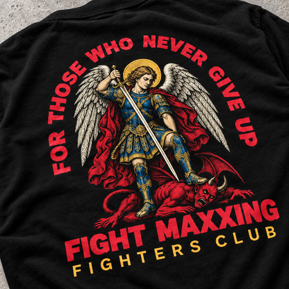 Fight Maxxing Archangel Michael Tee — Black