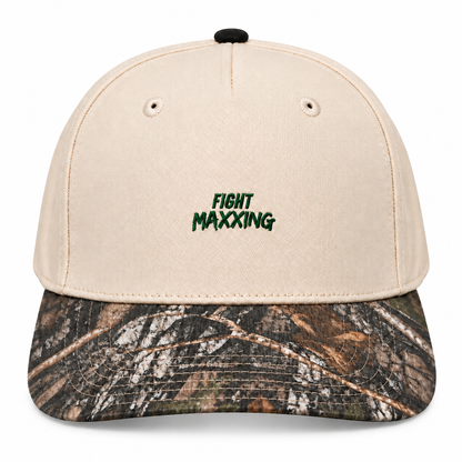 Fight Maxxing 5-Panel Snapback — Cream Gray Camo