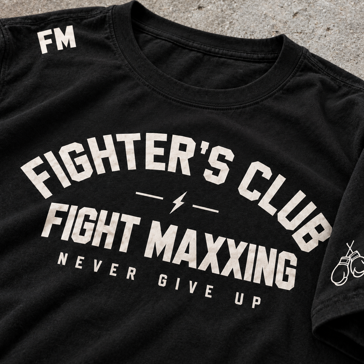 Fight Maxxing Fighters Club Tee — Black