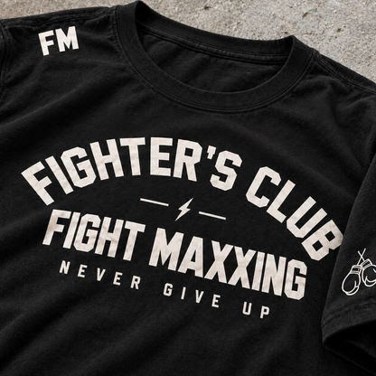Fight Maxxing Fighters Club Tee — Black
