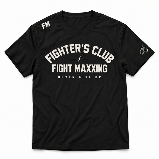 Fight Maxxing Fighters Club Tee — Black