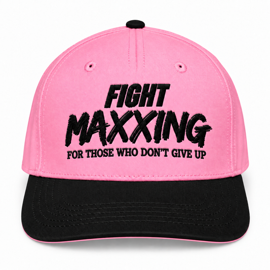Fight Maxxing 5-Panel Snapback — Pink Black