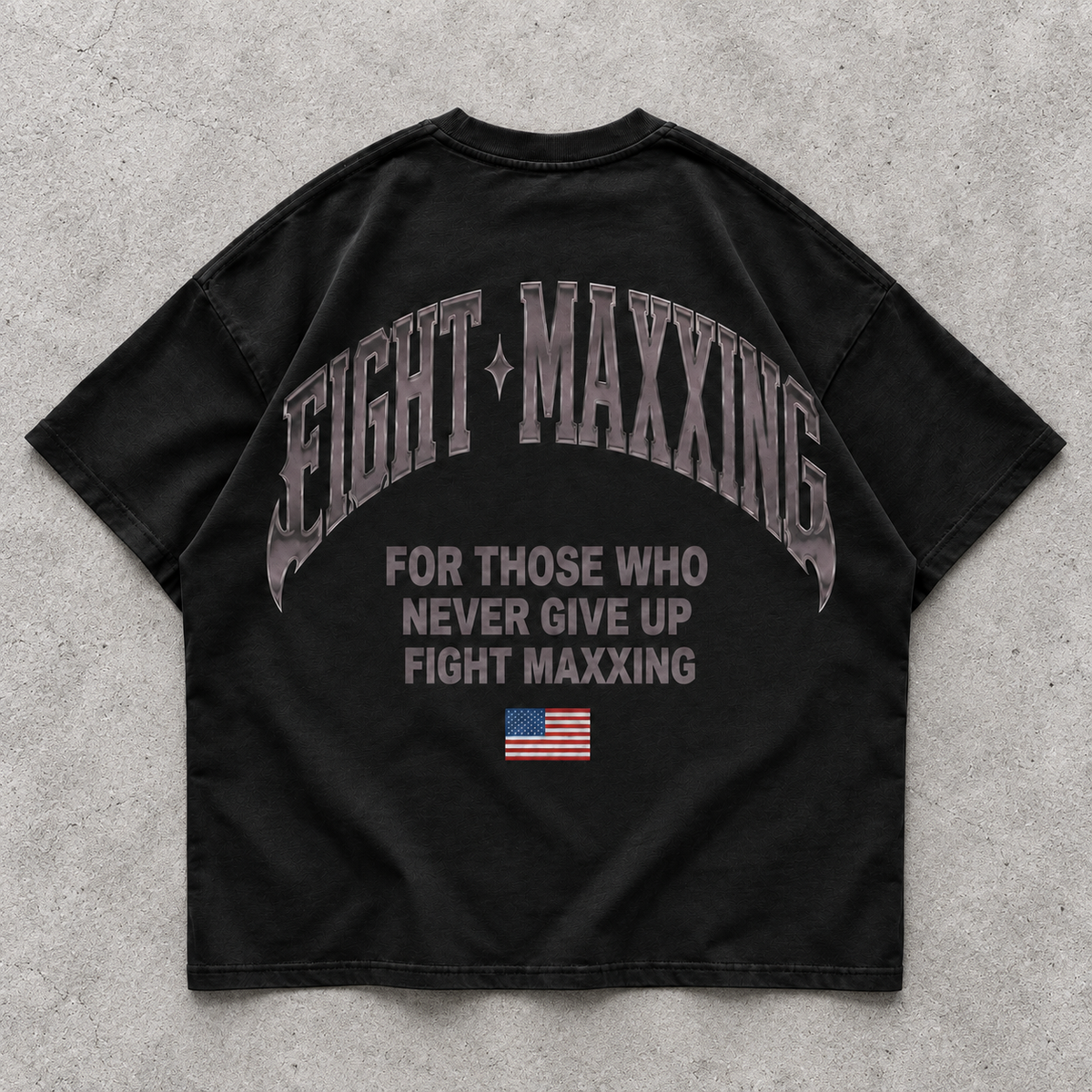 Fight Maxxing Chrome Tee — Blackout
