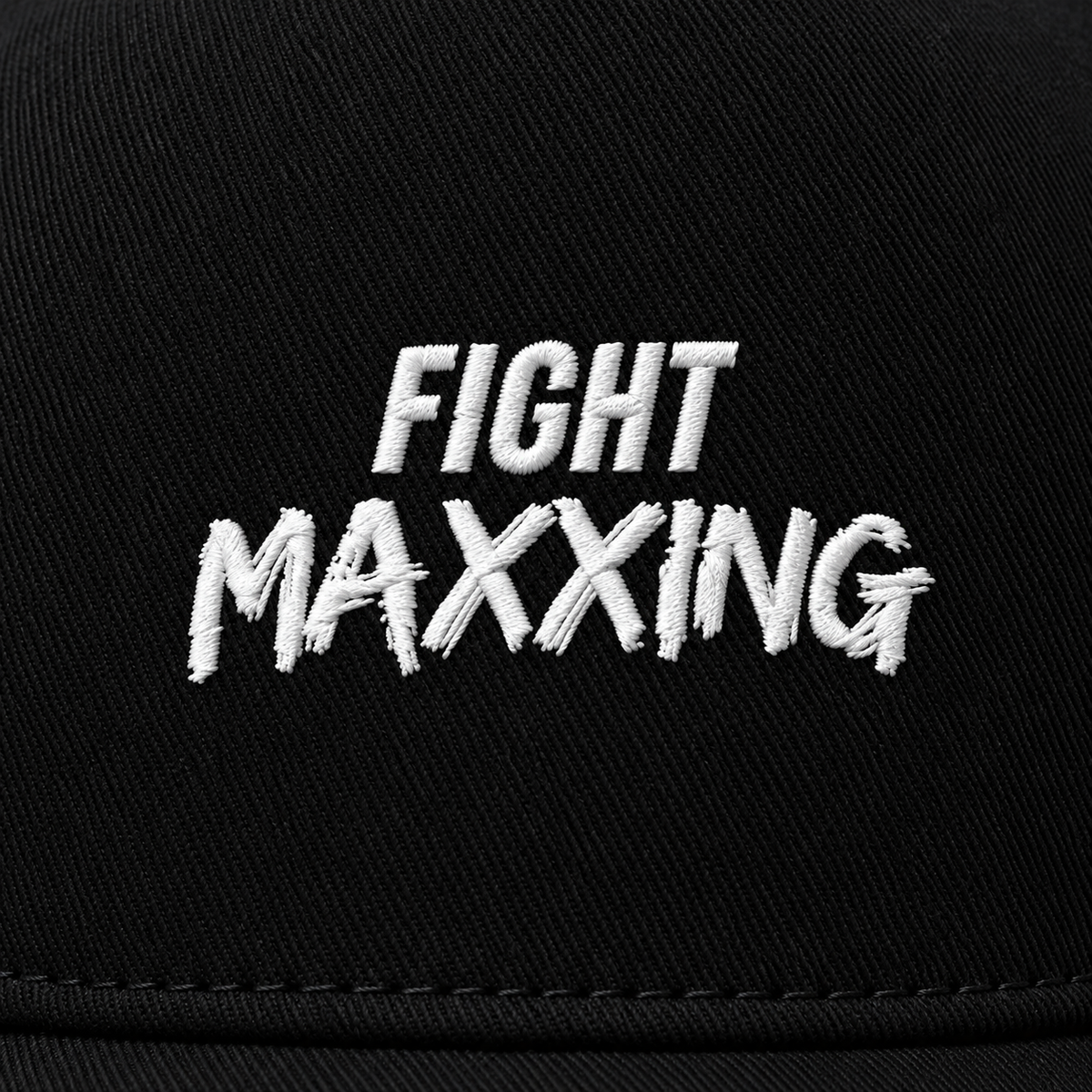 Fight Maxxing 5-Panel Snapback — Black