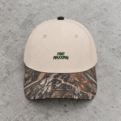 Fight Maxxing 5-Panel Snapback — Cream Gray Camo